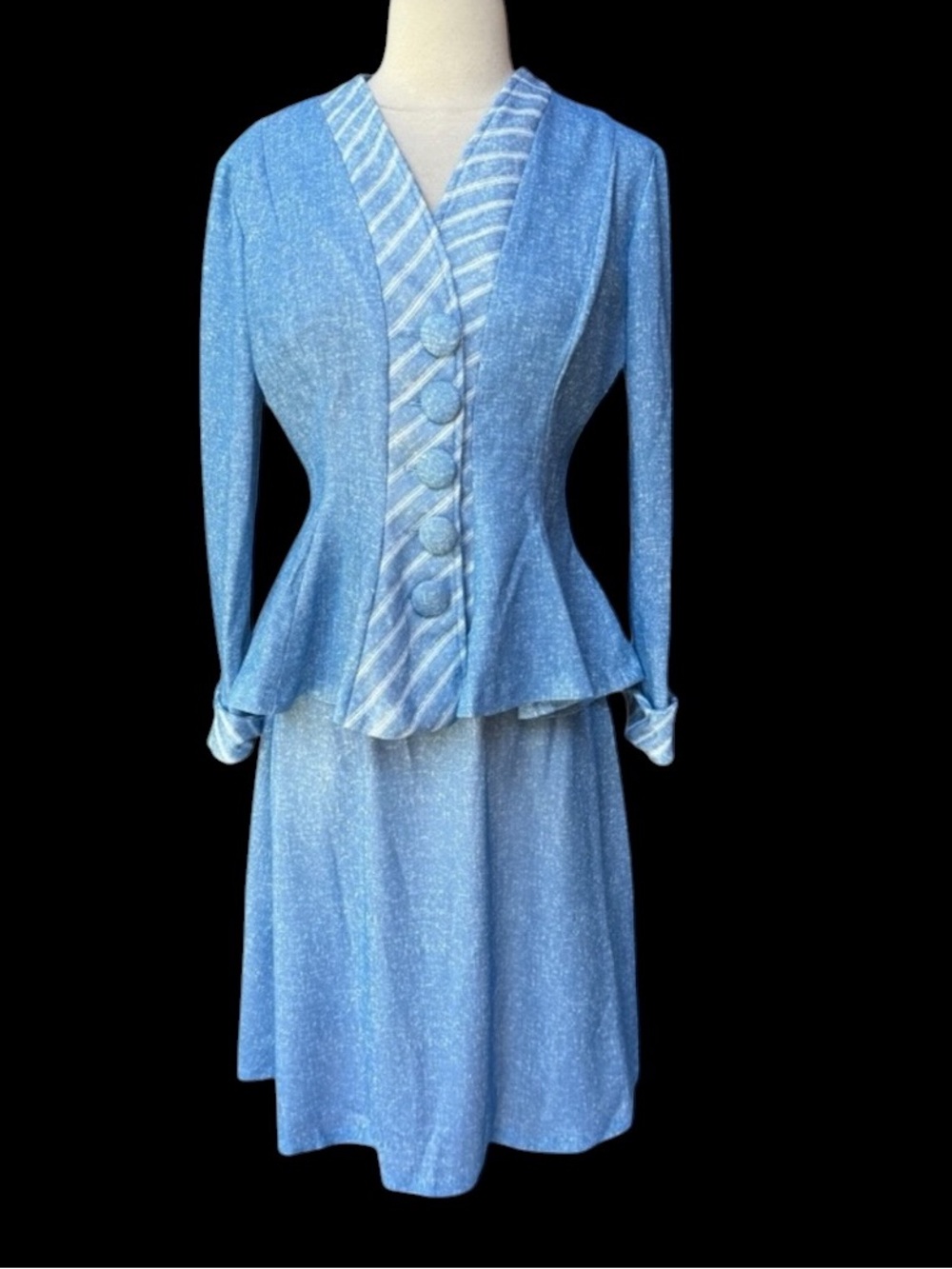 Deadstock 1970s 2-Piece Poly‎ Knit Skirt Set